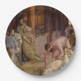 Prato De Papel Escutando os Rams (Arte australiana) (Tom Roberts)