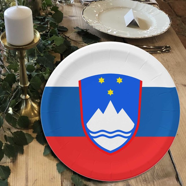 Prato De Papel Eslovênia, Partido da Bandeira Esloveno, aniversár (Criador carregado)