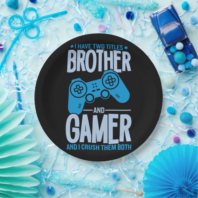 Prato De Papel Esmagando Dois Títulos Irmão e Jogador (Festa)