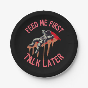 Prato De Papel Espaço da Pizza Astronauta Engraçado