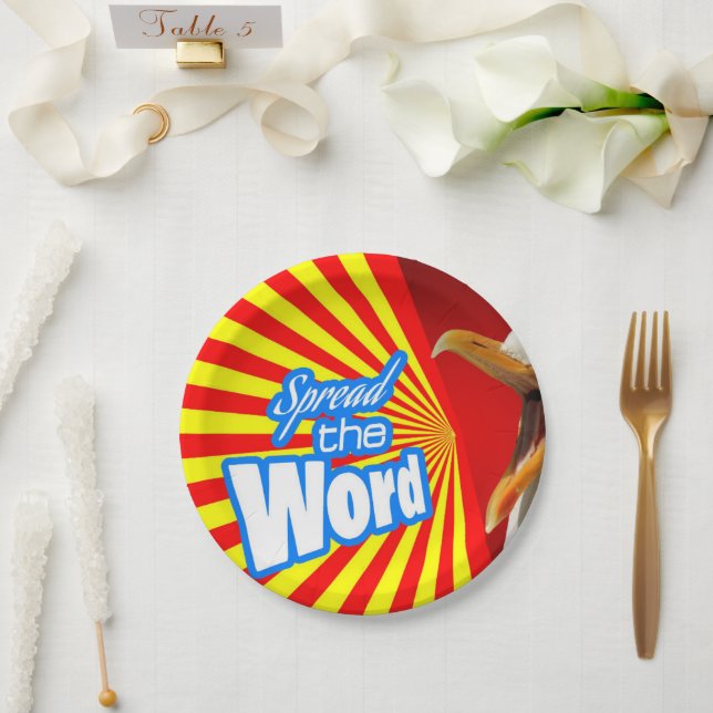 Prato De Papel Espalhar a Palavra (Casamento)