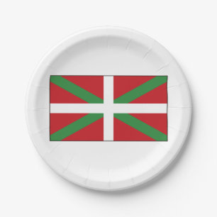 Prato De Papel Espanha Basque da bandeira