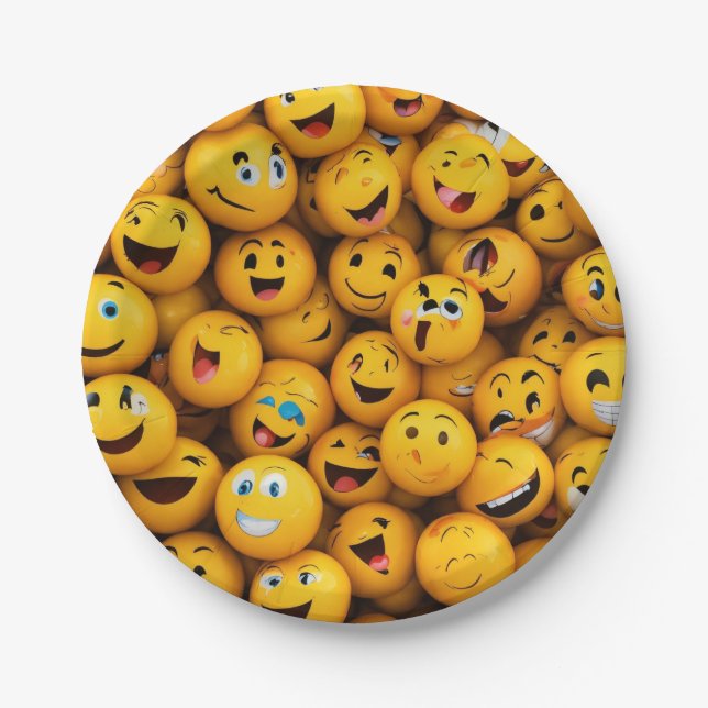 Prato De Papel "Espectro de Emoção: Design de Estilo Emoji Exclus (Frente)