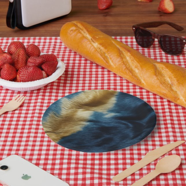 Prato De Papel Espetáculo Azul Dourado Sudoeste (Piquenique)