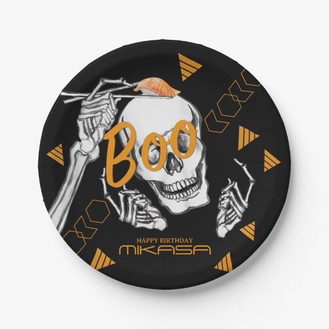 Prato De Papel Espetáculo engraçado Sushi Festa de aniversário de (Frente)