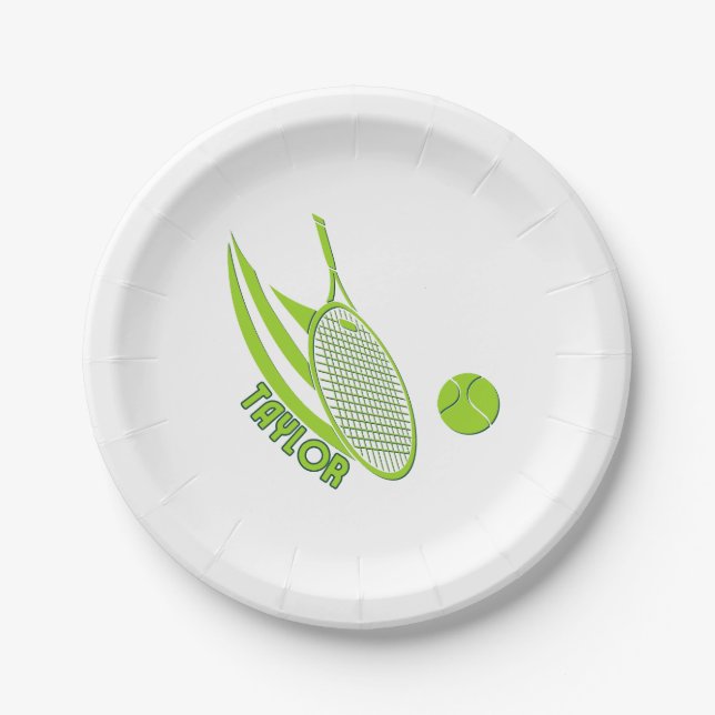 Prato De Papel Esporte Personalizado Com Tênis de Nome (Frente)