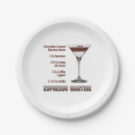 Prato De Papel Espresso Martini Cocktail Recebe Arte