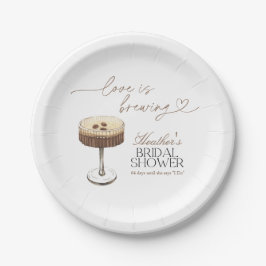 Prato De Papel Espresso Martini Love Is Brewing Bridal Shower 