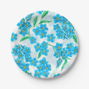 Prato De Papel Esqueça-me de não aquarelas.