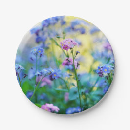 Prato De Papel Esqueçam-me-não-flores