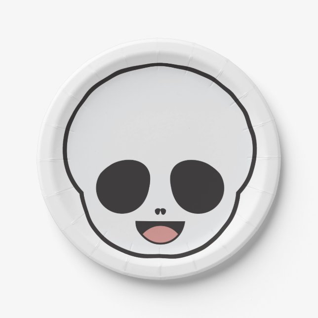 Prato De Papel Esqueleto Fantasma Chibi Pastel Goth Halloween (Frente)