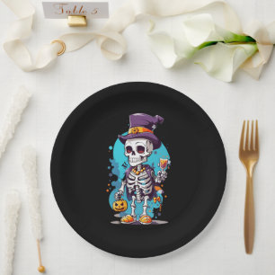 Prato De Papel Esqueleto legal no Halloween do Top Halloween