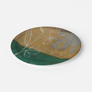 Prato De Papel Esquema Floral com flor e plantas