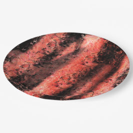 Prato De Papel Esquisita textura coral avermelhado amassado