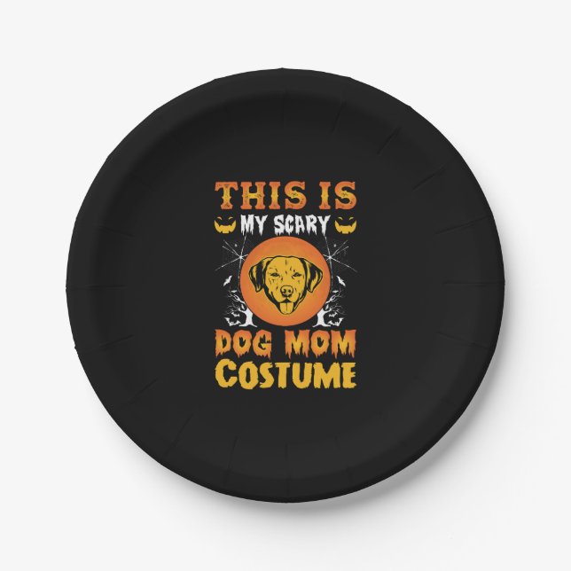 Prato De Papel Esta é a minha fantasia de mãe assustadora (Frente)