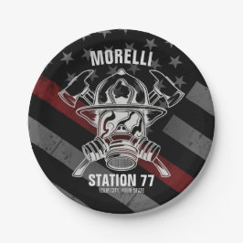 Prato De Papel Estação de Bombeiros do NOME Personalizado