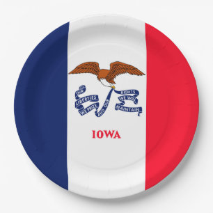 Prato De Papel Estado de Iowa Flag Design