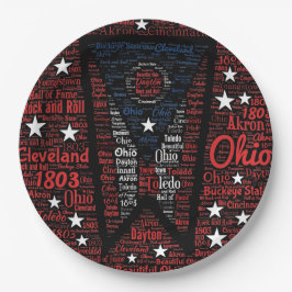 Prato De Papel Estado de Ohio Buckeyes Paper Plates 9"