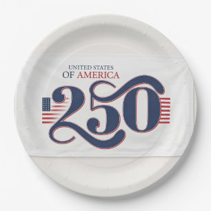 Prato De Papel Estados Unidos 250º Aniversário 