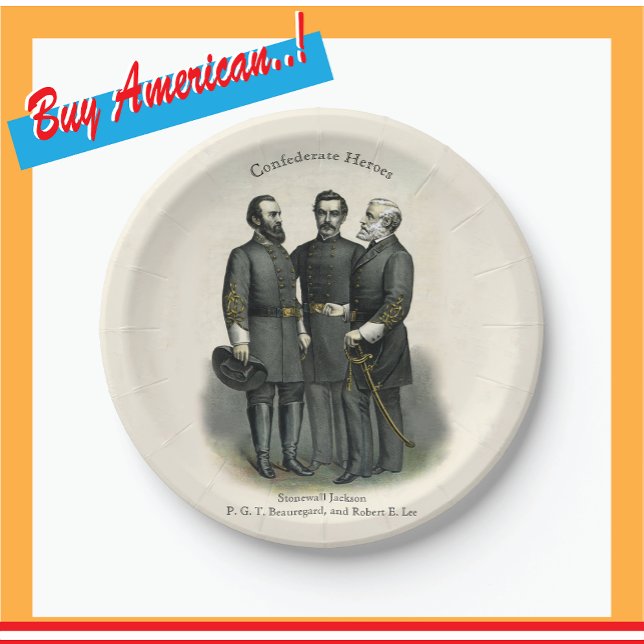 Prato De Papel Estados Unidos Confederados 🎖️ Heróis ⚔️ Guerra C (Criador carregado)