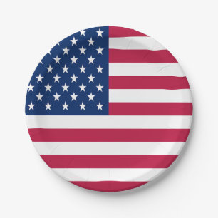 Prato De Papel Estados Unidos da América Flag-26976