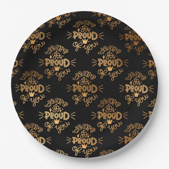 Prato De Papel Estamos tão orgulhosos de você (Frente)