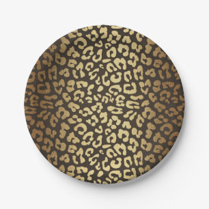 Prato De Papel Estampa de Pele de Animal Leopardo Guepardo Modern