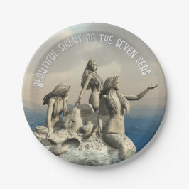 Prato De Papel Estátua de Sereia. Personalizável