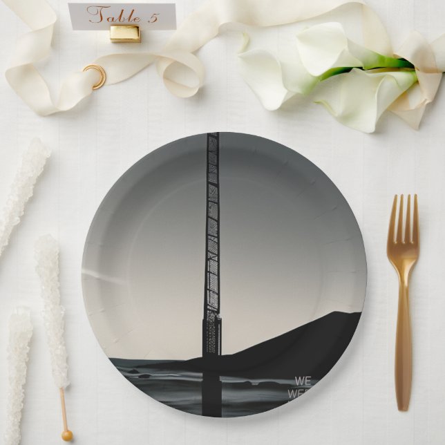 Prato De Papel Estávamos aqui com grandes placas de papel (Casamento)