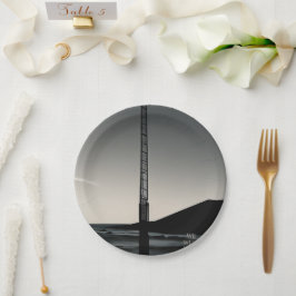 Prato De Papel Estávamos aqui com placas de papel