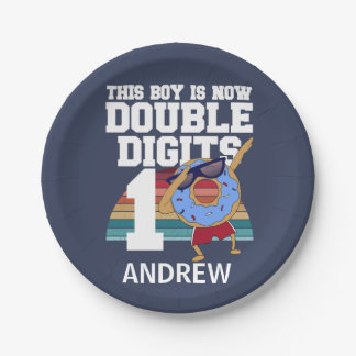 Prato De Papel Este menino agora tem dois dígitos engraçados 10º 