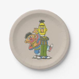 Prato De Papel Estilo clássico Bert e Ernie
