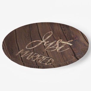 Prato De Papel Estilo country rústico da madeira de Brown escuro