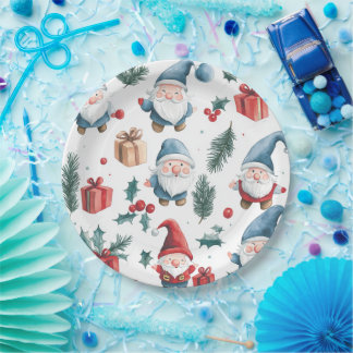 Prato De Papel Estilo de aquarela Festa de Natal fofa p