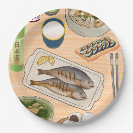 Prato De Papel estilo de comida asiática da cozinha mesa