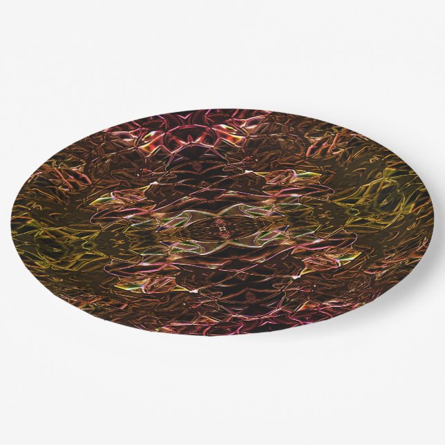 Prato De Papel Estilo de espelhamento néon castanho claro com lin (Inclinado)