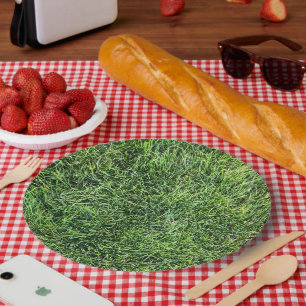 Prato De Papel Estilo de textura real de grama verde engraçado di