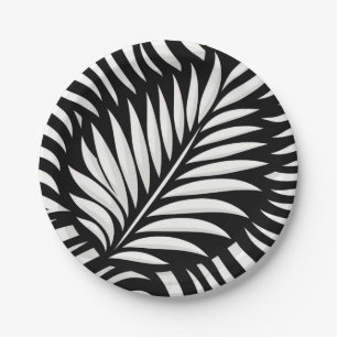 Prato De Papel Estilo Leaf Zebra Stripes