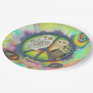 Prato De Papel Estilo Peace Owls 60s