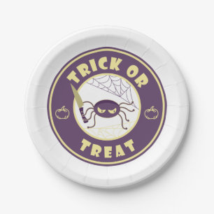 Prato De Papel Estilo Starbucks para a aranha do halloween