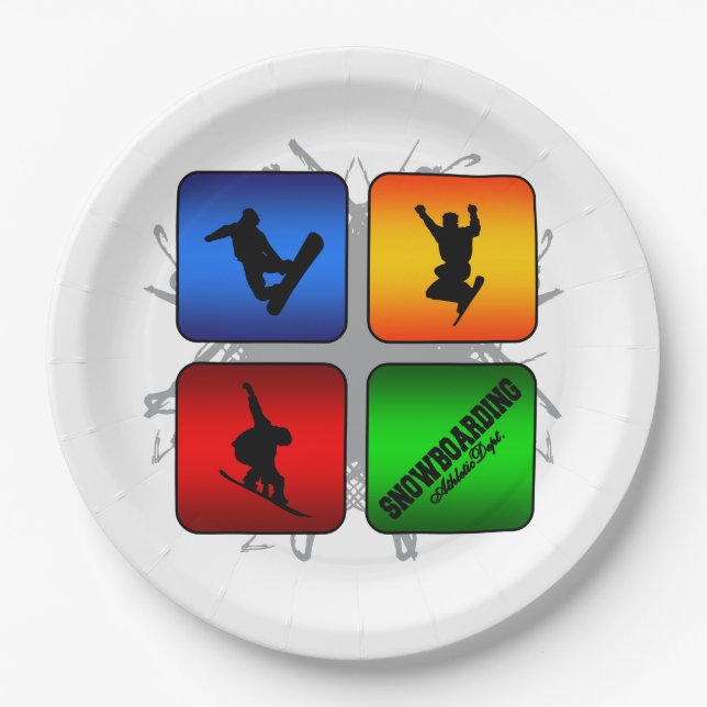Prato De Papel Estilo urbano da snowboarding surpreendente (Frente)