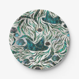 Prato De Papel Estilos de peixes de raia e de gato Abalone