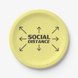 Prato De Papel Estipografia moderna Distância Social Amarelada