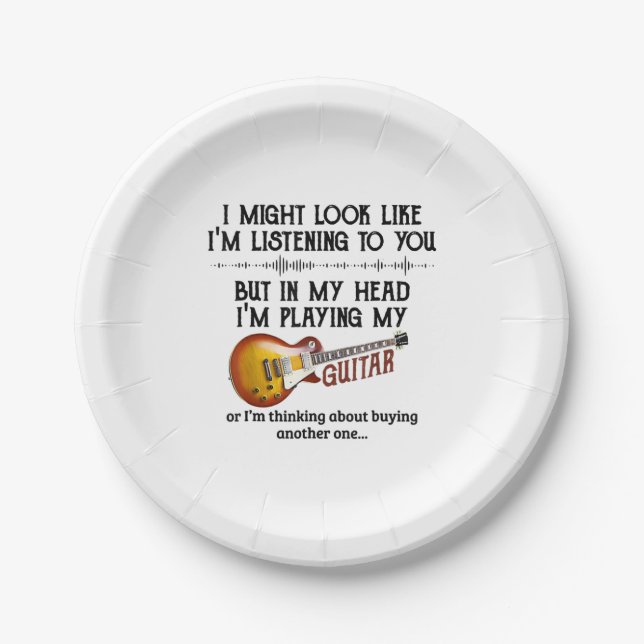 Prato De Papel Estou a ouvir-te, mas na minha cabeça estou a toca (Frente)