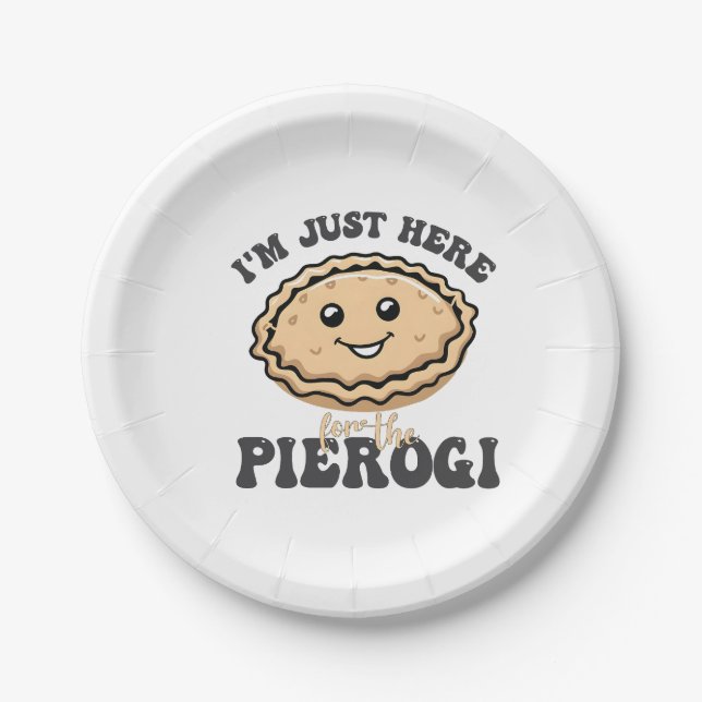 Prato De Papel Estou aqui pelo Pierogi (Frente)