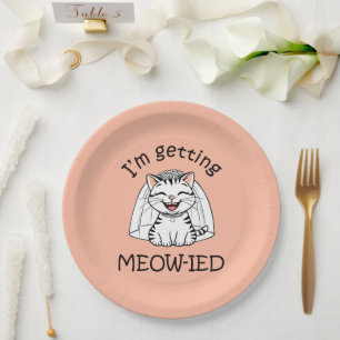 Prato De Papel Estou Me Casando Miau!