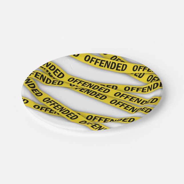 Prato De Papel Estou ofendido que a fita policial não atravesse (Inclinado)