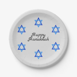 Prato De Papel Estrela de David Hanukkah