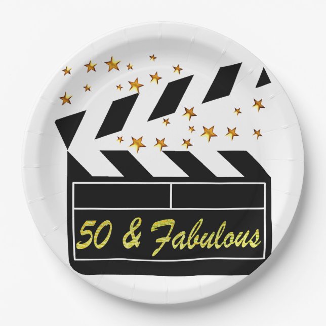 PRATO DE PAPEL ESTRELA DE FILME DE 50 ANOS (Frente)