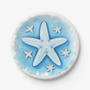 Prato De Papel Estrela-do-mar em Azul